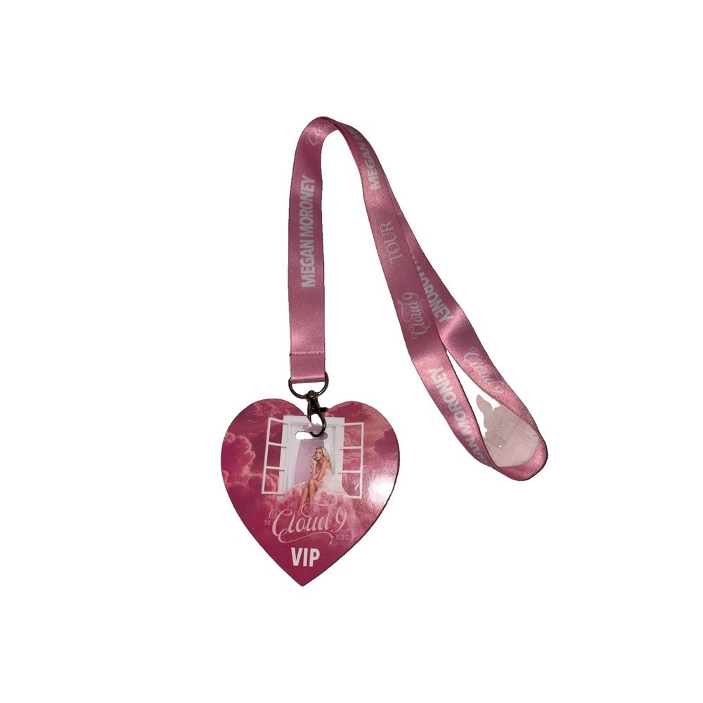 Megan Moroney Cloud 9 Tour VIP Heart Pass Lanyard Pink Concert Merch 2026